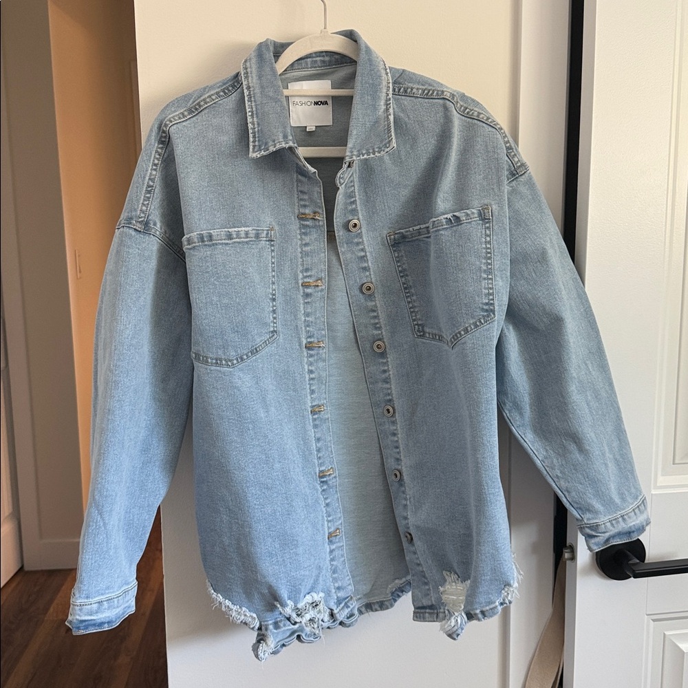 Fashion Nova Sky Blue Denim Jacket